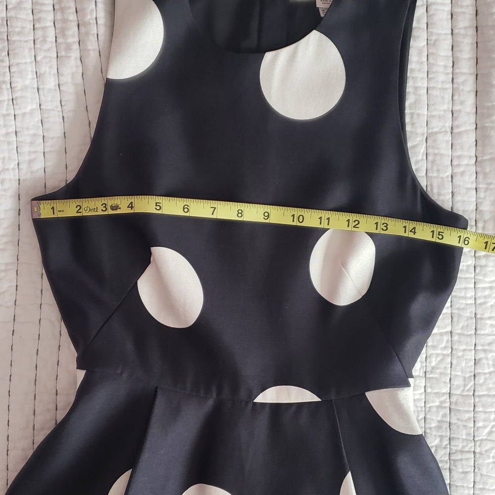 Silk and Cotton blend Polka Dot Sleeveless Dress - Picture 8 of 9